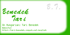 benedek tari business card